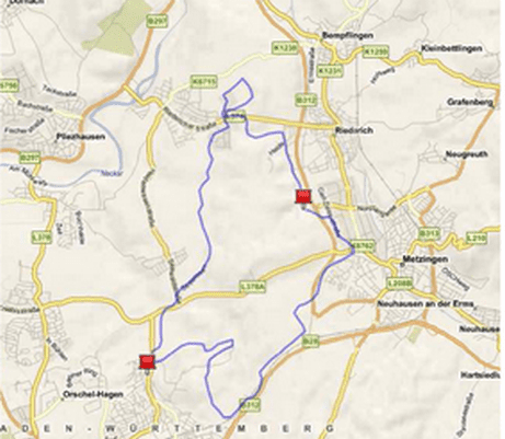 Lauftreff_20090704_Karte