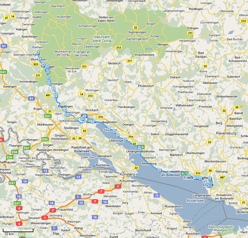 BodenseeTour2010 Etappe2 Karte